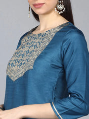 Poly Silk Printed Kurta Pant Dupatta-PKSKD1114A