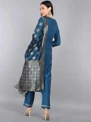 Poly Silk Solid Kurta Pant and-PKSKD1114AB