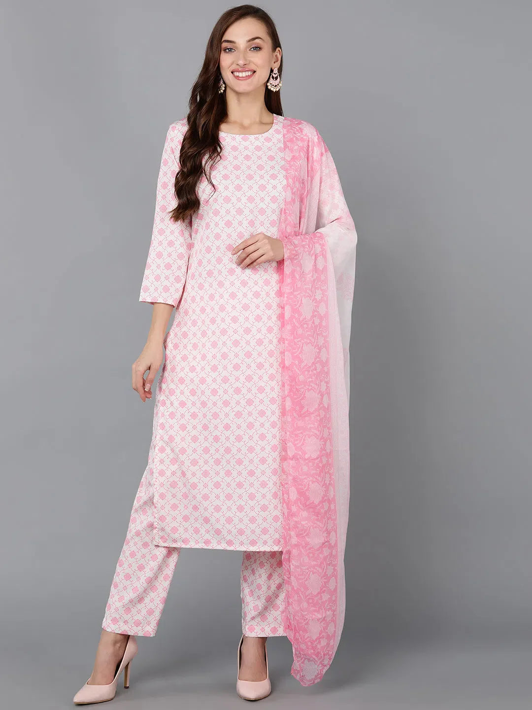 Women Poly Crepe Printed Kurta Trouser-PKSKD1154A