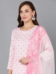 Women Poly Crepe Printed Kurta Trouser-PKSKD1154A