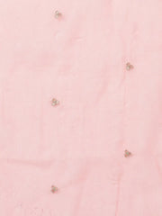 Women Peach Poly Silk Solid Yoke Design Kurta Trousers With Dupatta