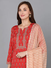 Women Poly Crepe Printed Kurta Trouser-PKSKD1171A