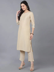 Women Poly Silk Solid Kurta Trousers-PKSKD1175A