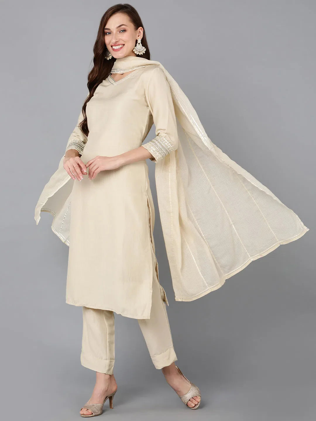 Women's Poly Silk Kurta Trousers | Indian Kurta Sets Online