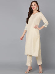 Women Poly Silk Solid Kurta Trousers-PKSKD1175B
