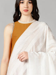Women Mustard Solid Kurta Trousers With Dupatta 3