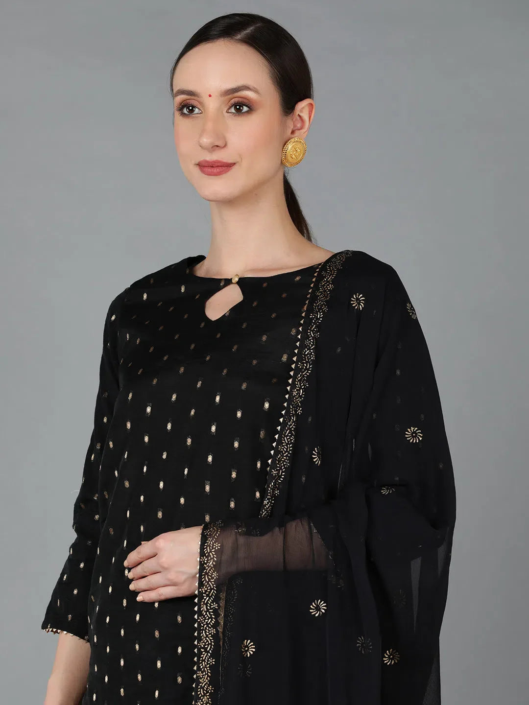 Women's Poly Chanderi Woven Kurta | Indian Kurta Sets