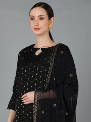 Women Poly Chanderi Woven Design Kurta-PKSKD1301A