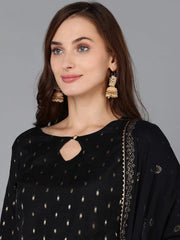 Women Poly Chanderi Woven Design Kurta-PKSKD1301B
