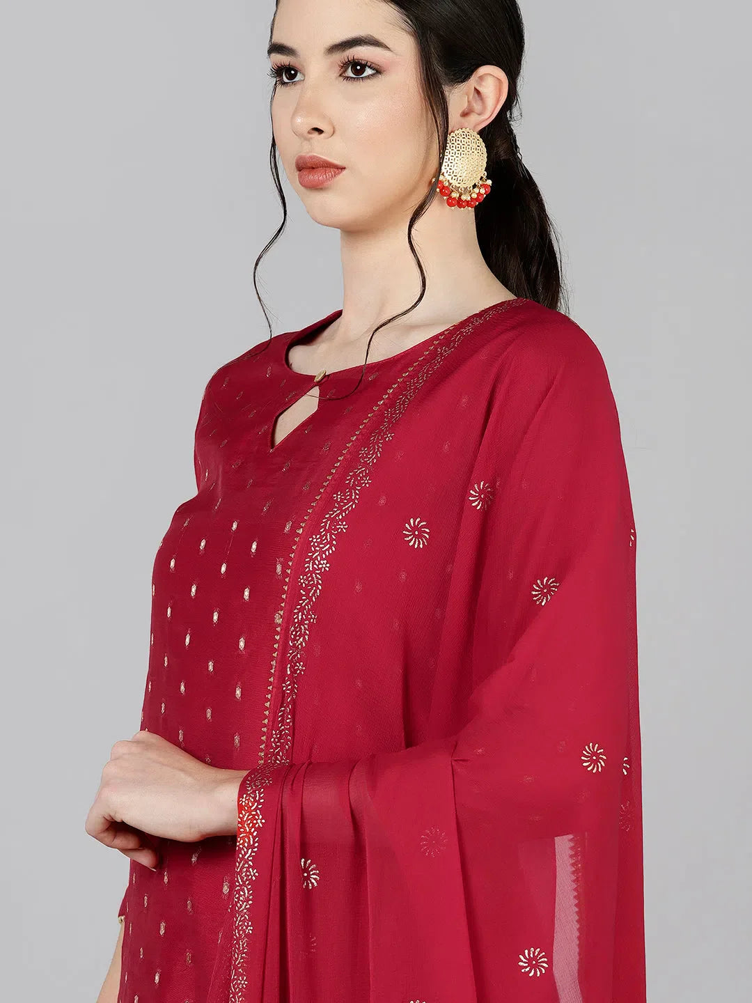 Poly Chanderi Woven Kurta Sharara | Wedding Lehenga Style