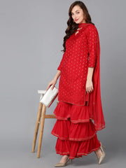 Women Poly Chanderi Printed Kurta Trouser-PKSKD1306B