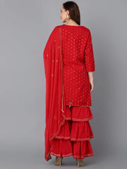 Women Poly Chanderi Printed Kurta Trouser-PKSKD1306B