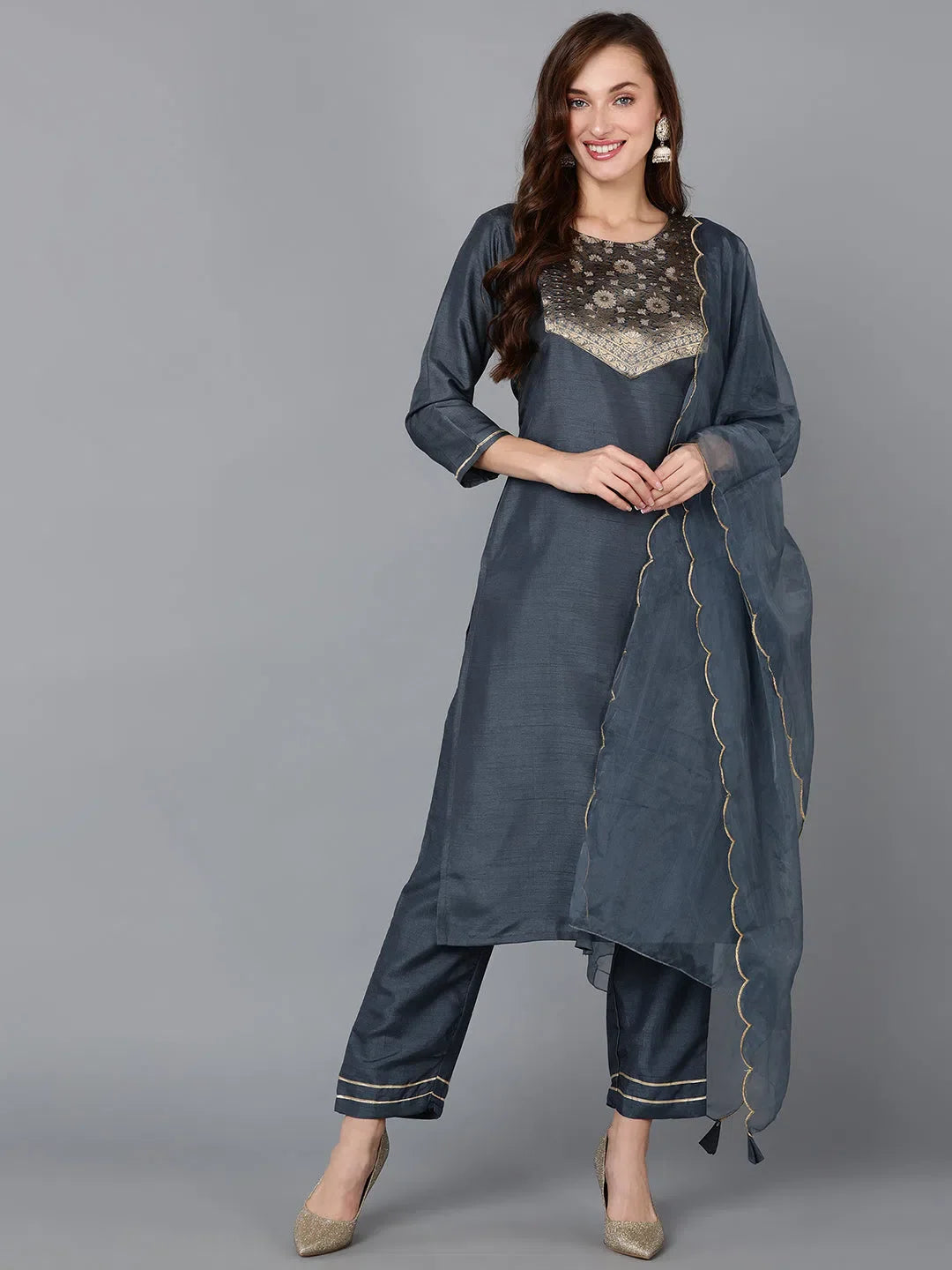 Women's Poly Silk Kurta Set | Indian Designer Kurta Sets