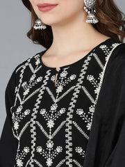 Poly Silk Embroidered Kurta Trousers With-PKSKD1342