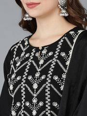Poly Silk Embroidered Kurta Trousers With-PKSKD1342