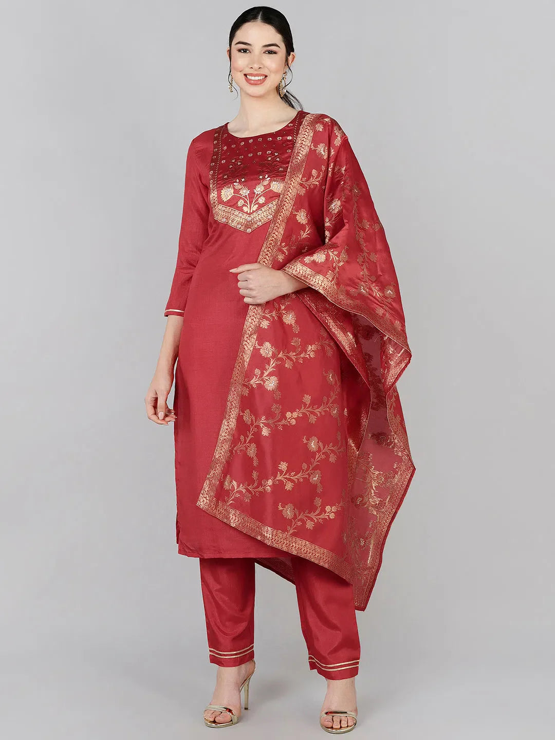 Yoke Design Kurta Trousers: Women's Lehenga Choli Style