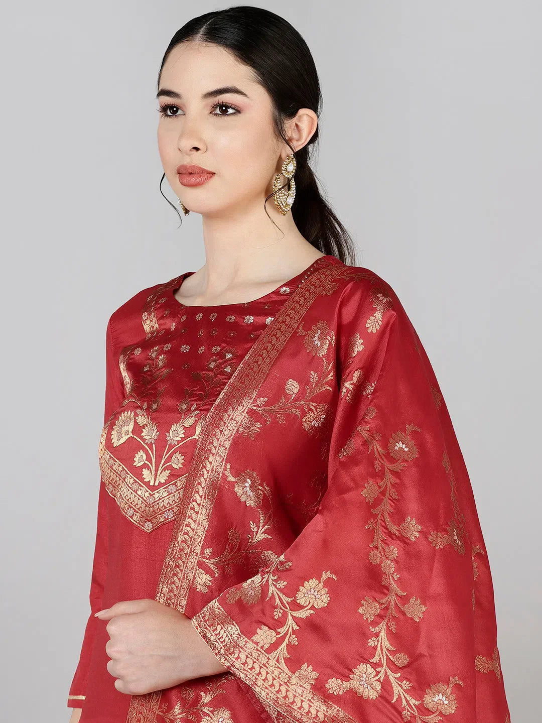 Yoke Design Kurta Trousers: Women's Lehenga Choli Style