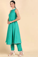 Poly Silk Solid Kurta Trousers With-PKSKD1397