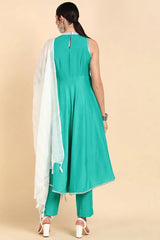 Poly Silk Solid Kurta Trousers With-PKSKD1397