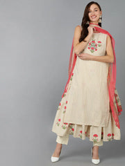 Women Polyester Floral Printed Kurta Trouser