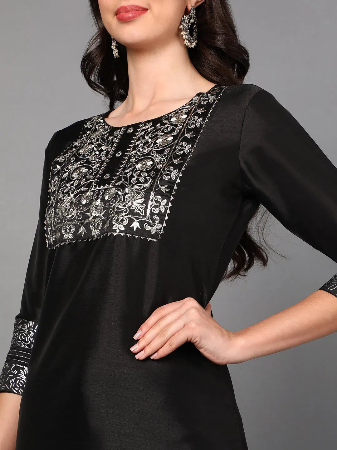 Embroidered Party Wear Lehenga: Poly Silk Kurta Set