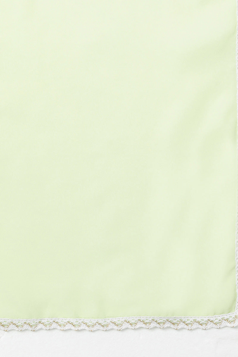 Light Green Poly Georgette Straight Kurta Pant With