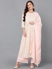 Women Poly Georgette Embroidered Kurta Trouser-PKSKD1470A