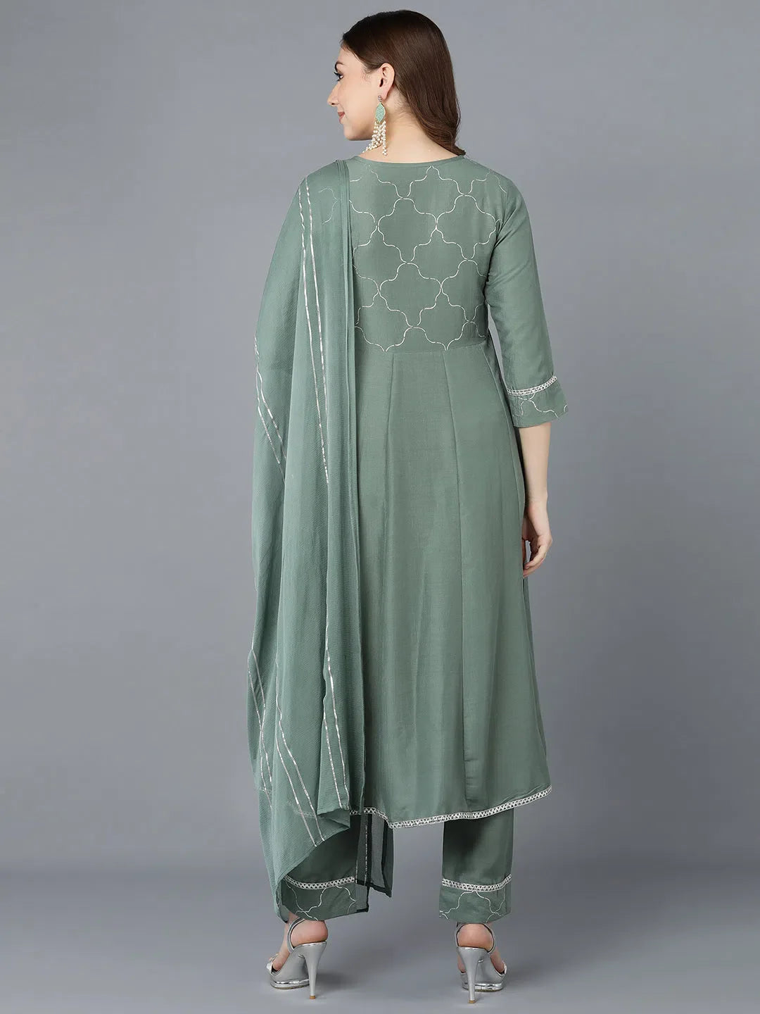 Teal Embroidered Kurta Set with Dupatta | Designer Kurta Sets