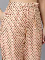 Women Cream Poly Silk Kurta Trousers With Dupatta 1