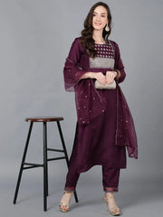 Women Poly Silk Yoke Design Kurta-PKSKD1548