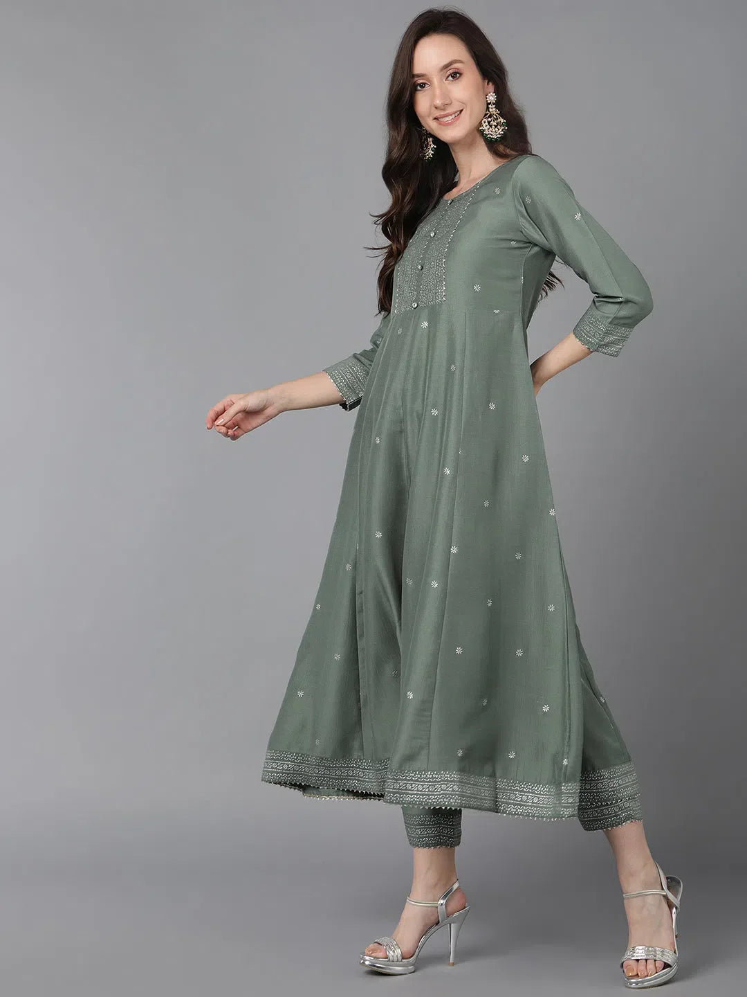 Poly Silk Solid Kurta Trousers for Women | Indian Kurta Sets
