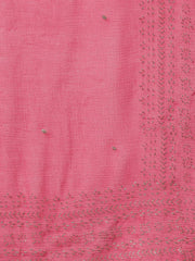 Women Rose Poly Silk Solid Yoke Design Kurta Trousers With Dupatta