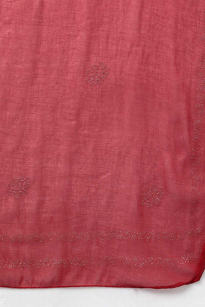 Red Poly Silk Straight Kurta Pant With Dupatta PKSKD1583 | DesiQlo