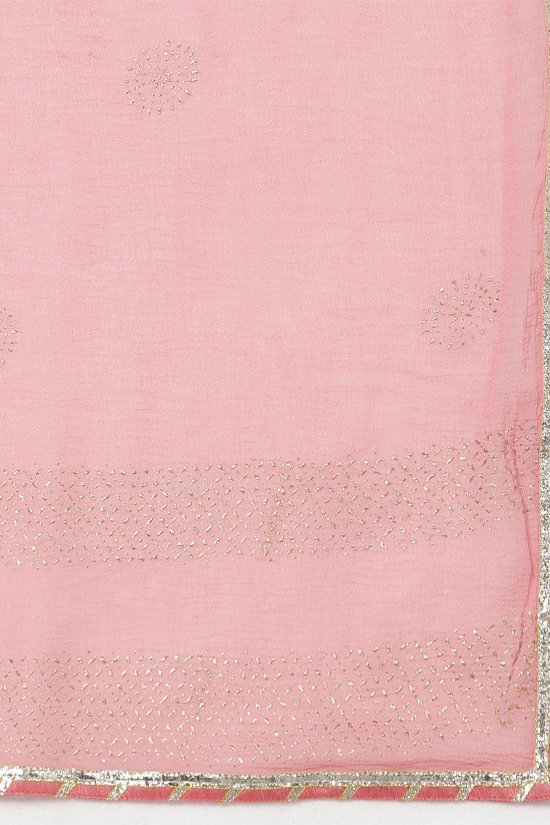  Women Pink Poly Silk Solid Solid Kurta Trousers PKSKD1594