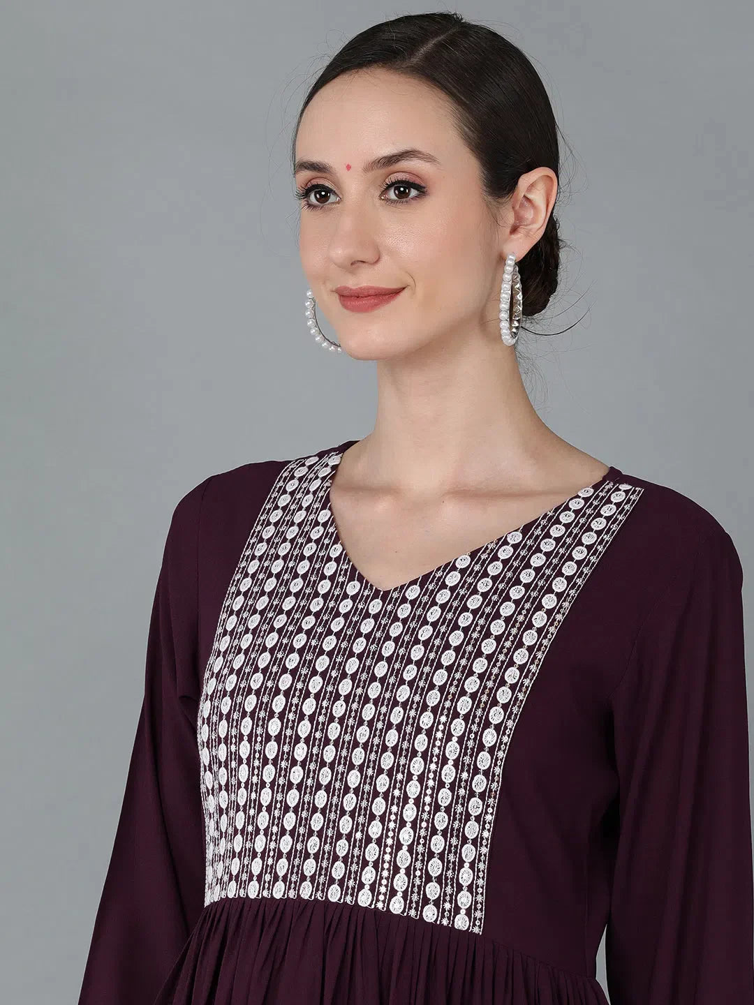Burgundy Kurta Set with Dupatta | Designer Indian Kurta Sets