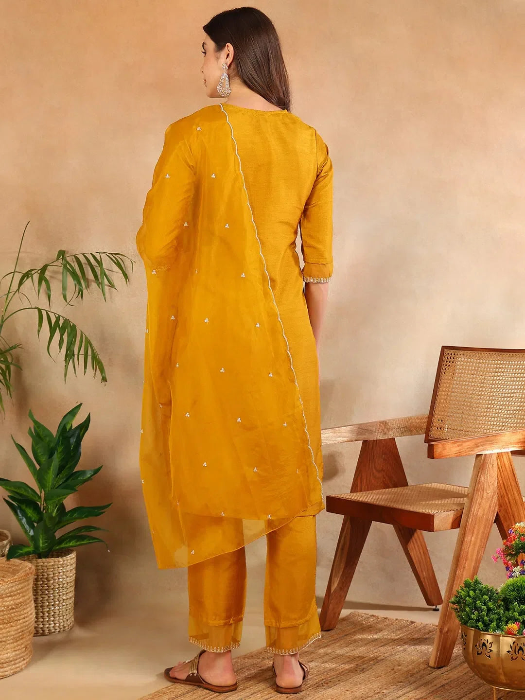 Mustard Kurta Set with Dupatta | Women's Designer Kurta Sets