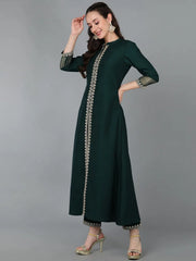 Women Silk Blend Embroidered Solid Kurta-PKSKD1696