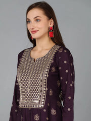Women Silk Blend Embroidered Woven Design-PKSKD1710
