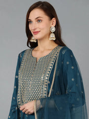 Women Silk Blend Embroidered Woven Design-PKSKD1711