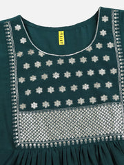 Women Silk Blend Embroidered Solid Kurta-PKSKD1720
