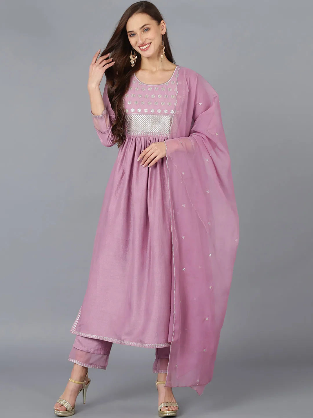 Embroidered Silk Blend Kurta | Women's Indian Kurta Sets Online