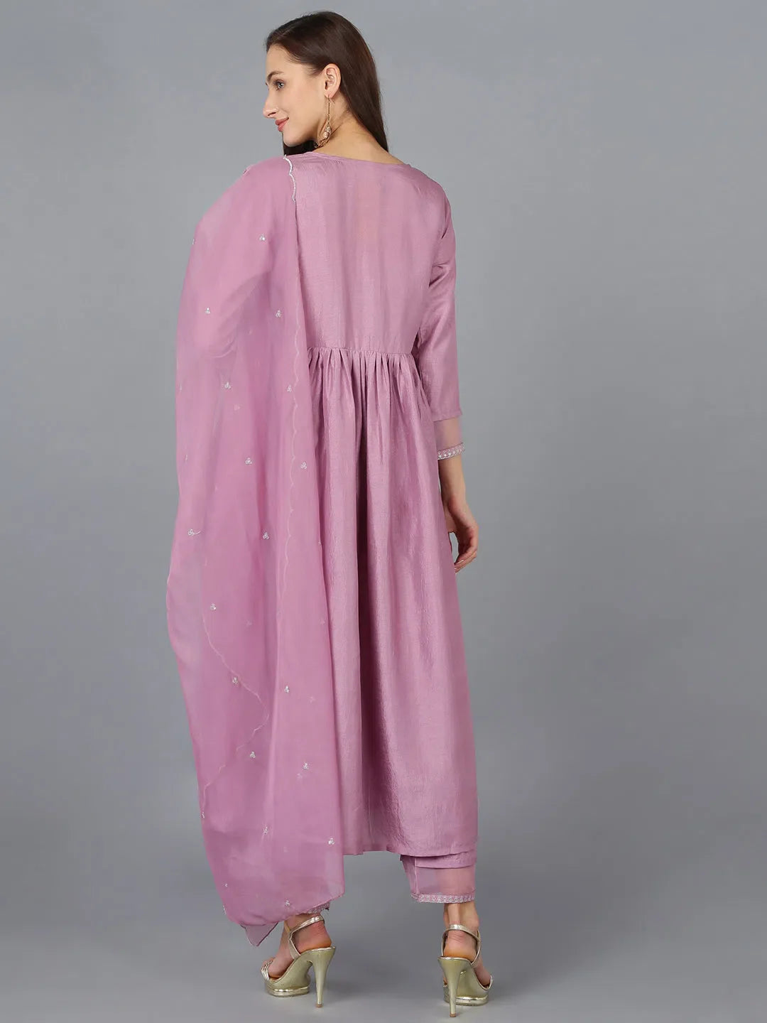 Embroidered Silk Blend Kurta | Women's Indian Kurta Sets Online
