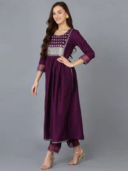 Women Silk Blend Yoke Design Kurta-PKSKD1723
