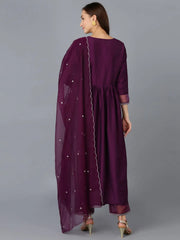 Women Silk Blend Yoke Design Kurta-PKSKD1723