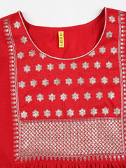 Women Silk Blend Embroidered Solid Kurta-PKSKD1724