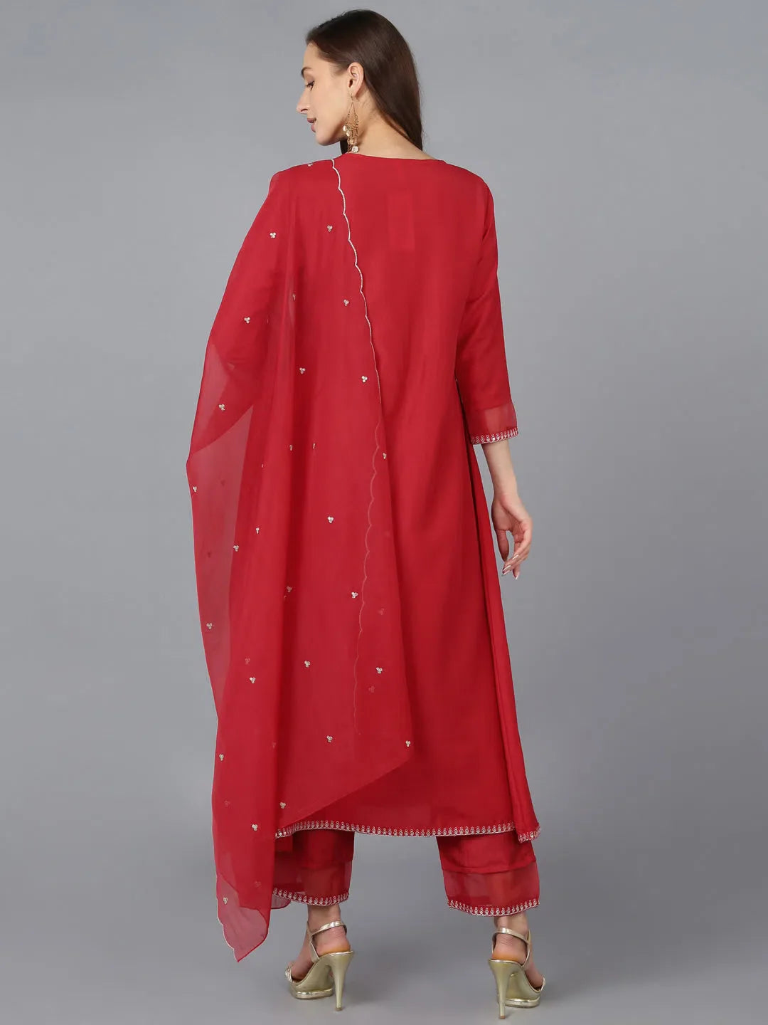 Silk Embroidered Kurta | Women's Indian Designer Kurta Sets