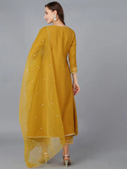 Women Silk Blend Embroidered Solid Kurta-PKSKD1734