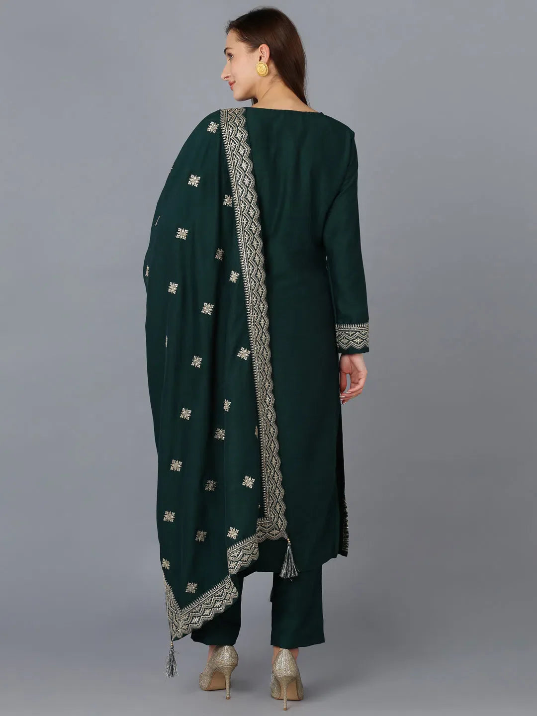 Women's Silk Blend Embroidered Kurta Trouser | Designer Kurta