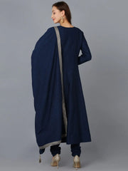 Women Silk Blend Embroidered Kurta Trouser-PKSKD1755