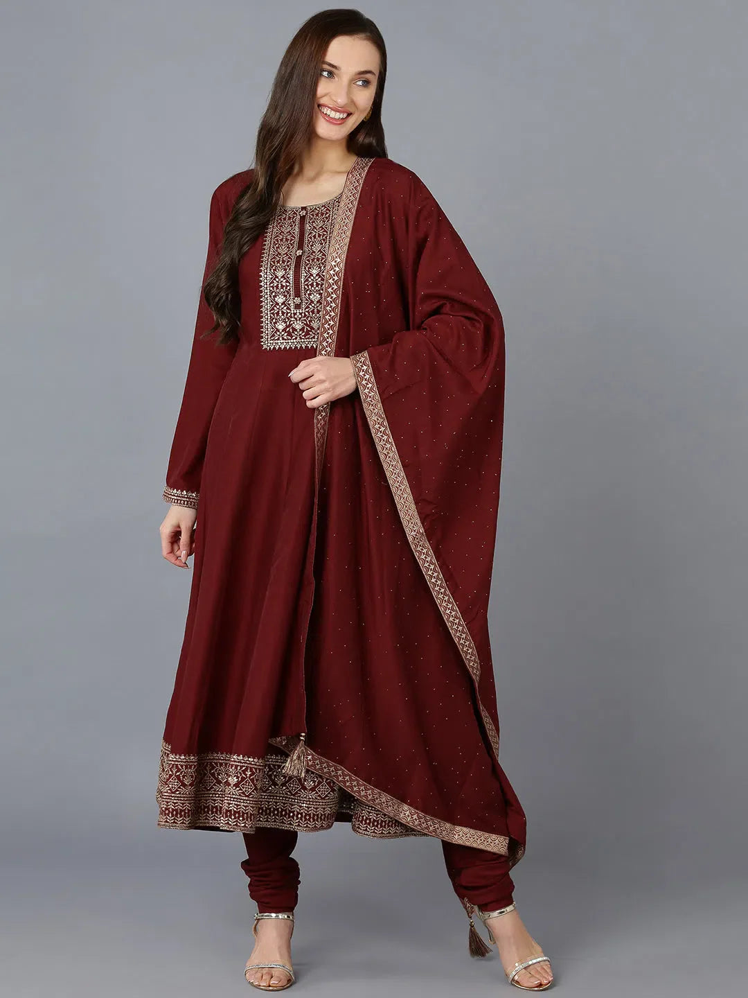 Silk Blend Embroidered Kurta Trouser Set | Women's Kurta Sets